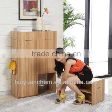 Wood shoe cabinet particle board modern furniture made in china