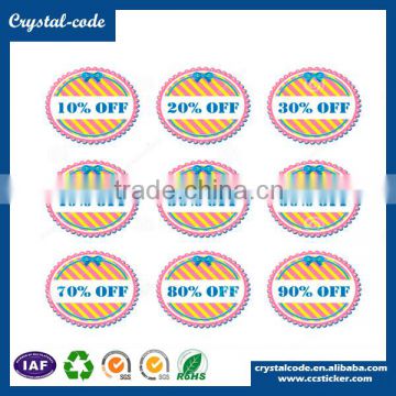 2015 adhesive paper custom printed price sticker