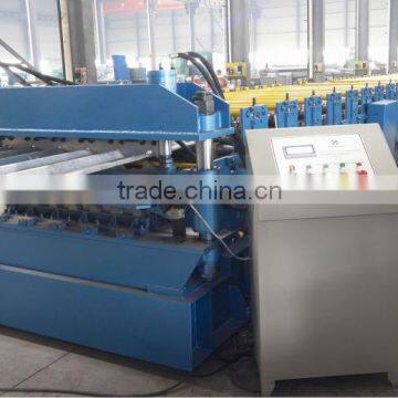 hydraulic double layer automatical color metal steel roof step panel cold roll forming marking machine with ce certification
