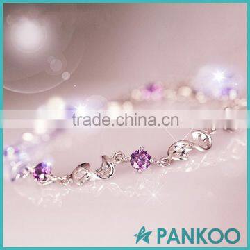 Professional Manufacturing silver zircon identity bracelet