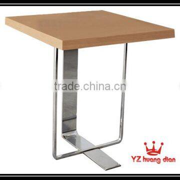 2014 latest modern steel leg wood coffee table YD024