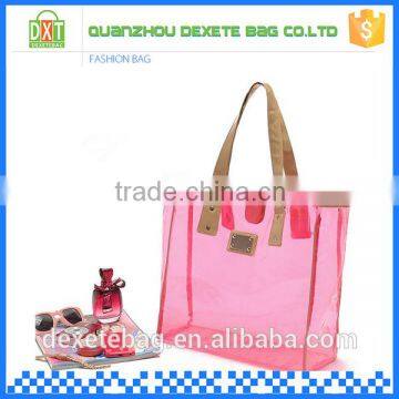 Custom printed cheap waterproof women beach pvc clear plastic tote bags                        
                                                Quality Choice