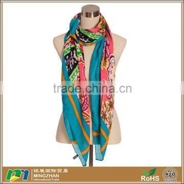 Women Winter Multicolor Flower Pattern Print Cozy Jacquard Acrylic Scarves Custom