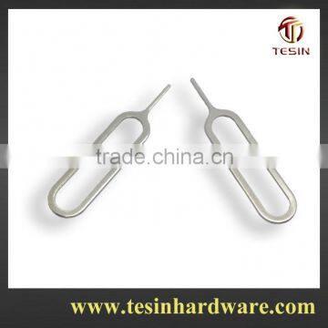 Silver stainless iron sim card eject pin