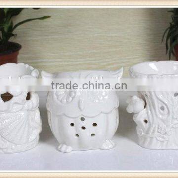 2015 new arrival ceramic white owl shape Oil Warmer