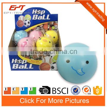 Super soft 4inch squeeze toy hop bouncing ball for kids