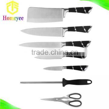 Red Handle Classic Royal Kitchen Knife Set With Butterfly Acrylic Stand photo-4