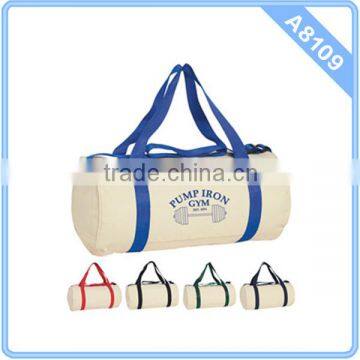 2015 Newest High Quality Cylinder Shape Canvas Sports Bag