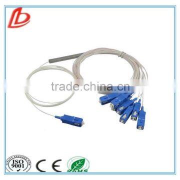 1x8 singlemode sc/apc mini module 0.9mm fiber optical plc splitter,FTTH steel tube plc splitter 1x8 with sc connectors