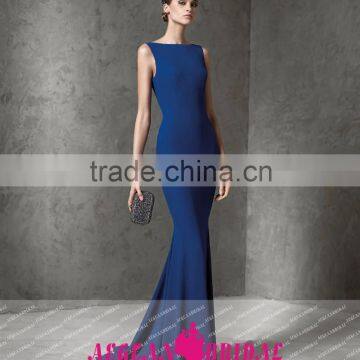 WYY21 new style simple backless sleeveless mermaid blue vestido longo de festa evening dress