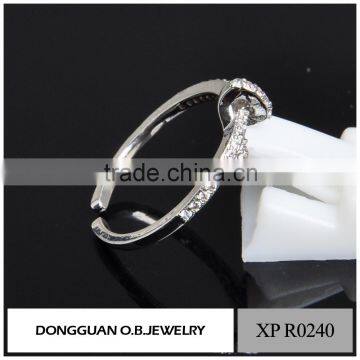 OEM and ODM Ladies Finger Fancy White Gold Latest Design Diamond Ring photo-2