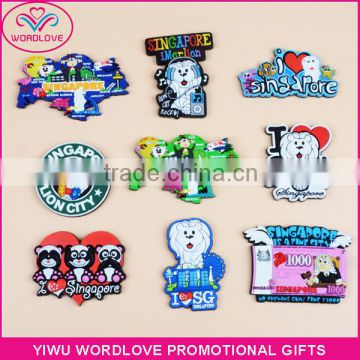 Cheap Custom 3D Singapore Tourist Souvenir Soft PVC Fridge Magnets