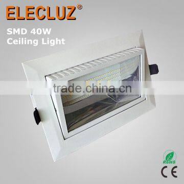 CE RoHS approval recessed super bright led ceiling light fixtures 40W residential commercial industria for Europe markets