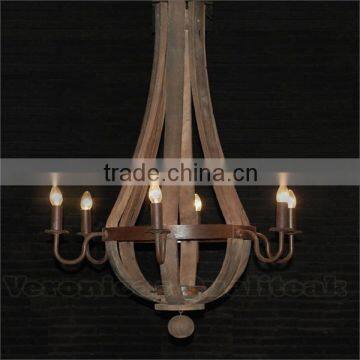 Shabby Chic Chandeliers Wine Barrel 6 Lamps