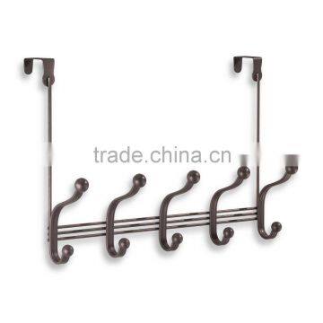 Luxury metal wire decorative over the door hooks hat hanger and decorate chrome plate steel wire door hanging hooks