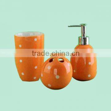 Hand Made Luxury Orange Polyresin Bathroom Set