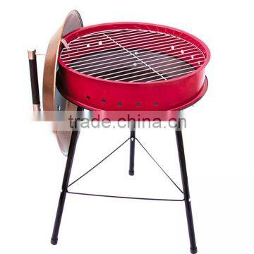 Kettle ceramic charcoal bbq grill with cover and 2 wheel for easy moving