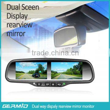 Dual 4.3'' LCD Display Car Rearview Mirror with Reverse Camera