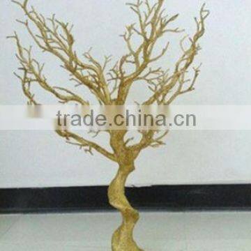 K28G Hot wholesale gold mini plastic christmas trees , wedding wishing tree , manzanita tree wedding