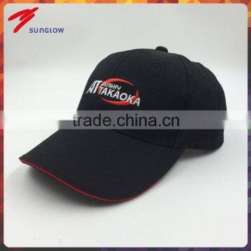 custom 100% cotton 6 panel black baseball cap