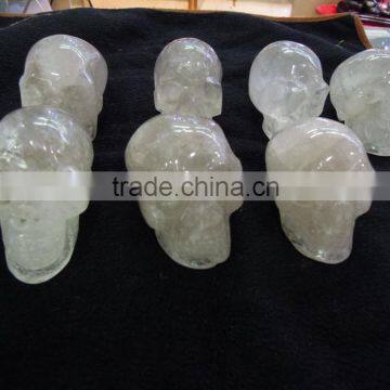 High Quality Clear Quartz Crystal Human Skull Carving Factory Outlet photo-3