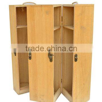 china factory sale FSC&BSCI custom wooden whiskey wine bottle storage box