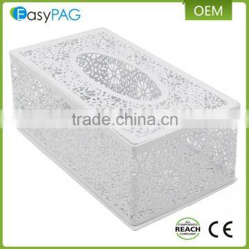 Custom Fancy Design Iron Metal Embossing Decorate Car Facial Tissue Box