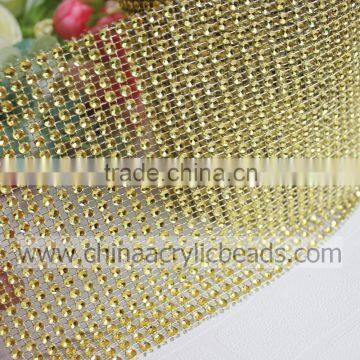 wholesale rainbow colors diamond rhinestone mesh ribbon/24 row fancy diamond wrap rolls trimming bling