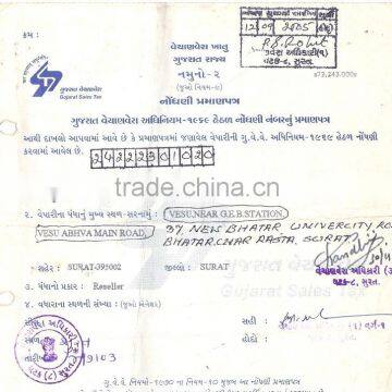 Sales Tax Certificate