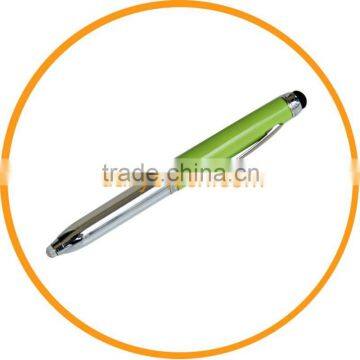 LED Light + ball pen + Stylus Touch Pen For iPad for iPhone 3GS 4G 4S 4GS green