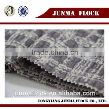 Grey and White Gridiron Pattern Flocked Waterproof Fabric for Home Furniture photo-3