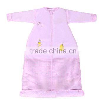Cotton Anti Kicking Quilt Infant Child Sleeping Bag for Fall and Winter Detachable Fillings Pink Style