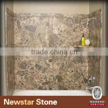 Newstar marble slab wall tub surround,marble shower wall panel