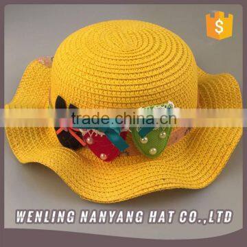 Baby Little Girl Straw Hats Beautiful Kids Straw Boter Red Hat
