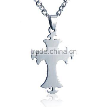 Unique cross design 316L stainless steel pendant necklace