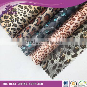 100% polyester 190T 210T taffeta leopard printed fabric for lining /printing fabric for suit dress bag inner fabric