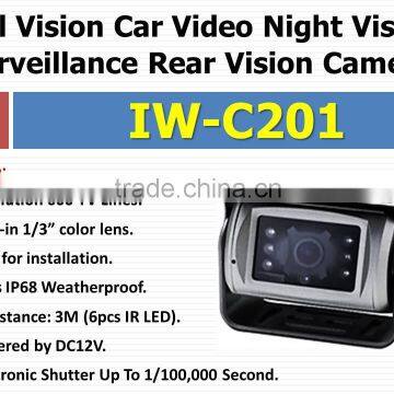IW-C201 IP68 Waterproof 600TVL Vehicle Rear View Camera