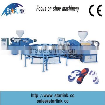 New STARLINK Hot Sale Cheap Excellent Performance rotary double color injection pvc slipper making machine