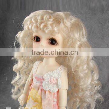 New Arrival Long Spring Curly Blonde Bjd/blythe Doll Wig With Curly Bangs photo-2