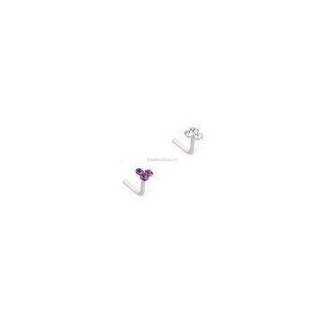 Fashion diamond L-shape Nose ring body piercing jewelry