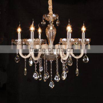 Upscale transparent crystal candle chandelier