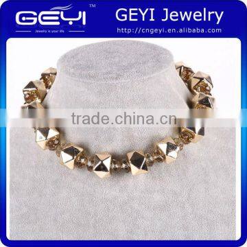 2014 fashion bib choker wholesale chunky statement necklace exaggerated crystal bead choker necklace