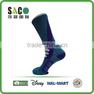 white three stripe well shape pattern dark green and blue nylon sports socks