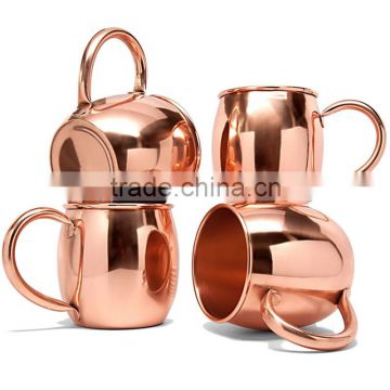 New Products 16oz Hammered Solid Moscow mule barrel Copper Beer Mugs