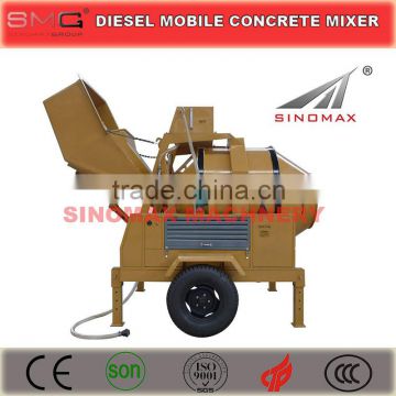 350L Diesel hydraulic Mobile Drum Concrete Mixer JZR350MW JZR350MH for construction