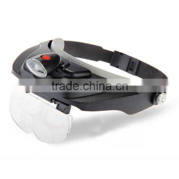 Kawachi 4 Lens Hands Free Head Magnifying Glass Magnifier LED Light Loupe photo-2