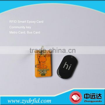 Custom printing ISO15693 NFC epoxy smart card with hole