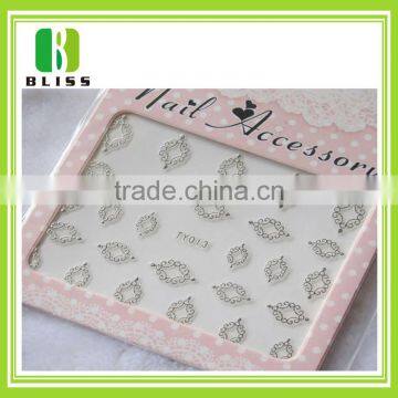 Wholesale custom cheap price silver 3D nail sticker