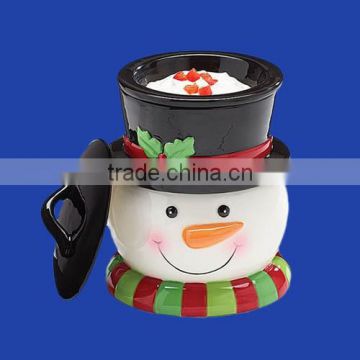 Home Decoration Unique Ceramic Snowman Dip Chiller