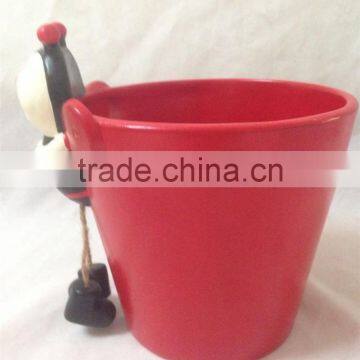 Personalized Handmade Color Painted Ceramic Bee Flower Pot for Sale photo-2